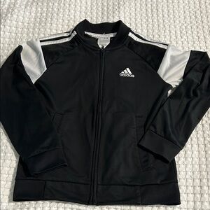 Adidas Black and White Zip-Up Jacket boys